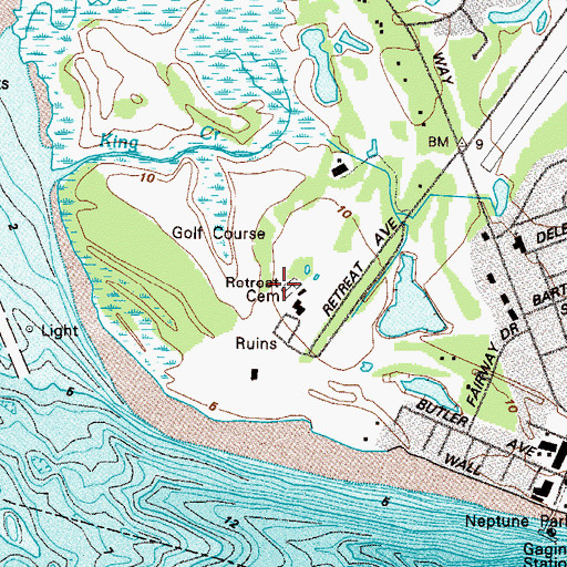 Topographic Map of Retreat Cemetery, GA