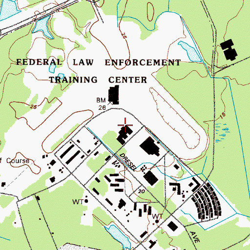 Topographic Map of Federal Law Enforcement Training Center, GA