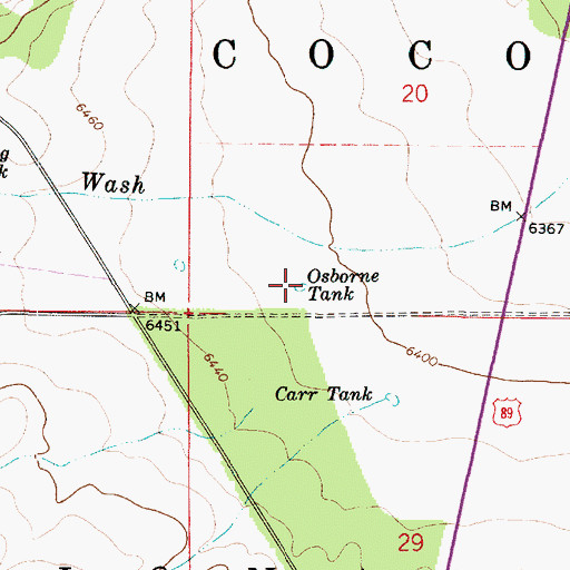Topographic Map of Osborne Tank, AZ
