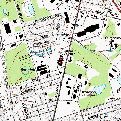 Topographic Map of Jane Macon Middle School, GA