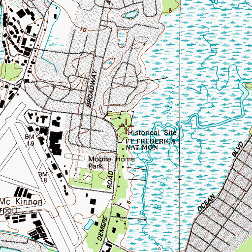 Topographic Map of Bloody Marsh Site, GA