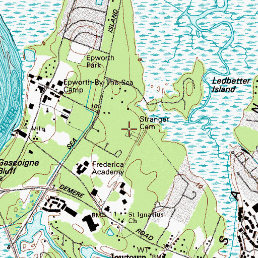 Topographic Map of Stranger Cemetery, GA