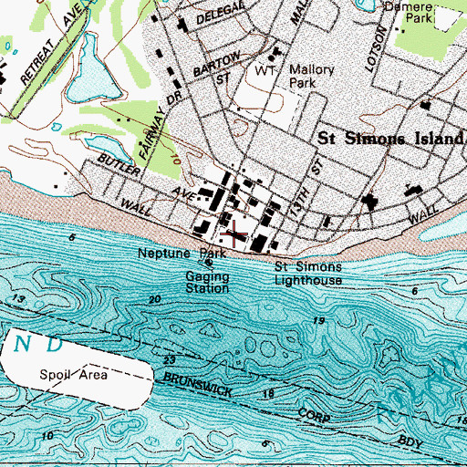 Topographic Map of Neptune Park, GA
