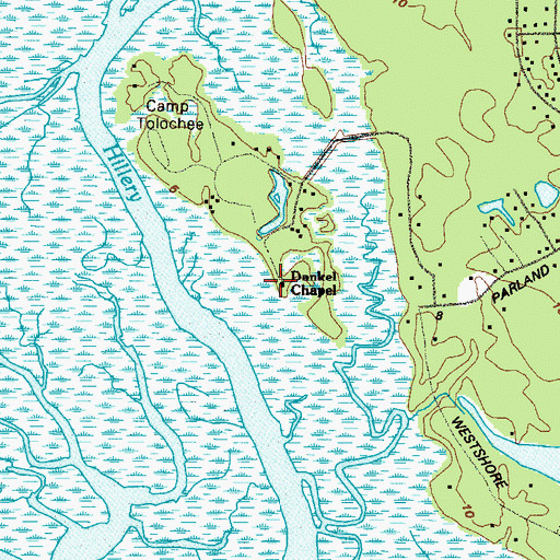 Topographic Map of Dankel Chapel, GA