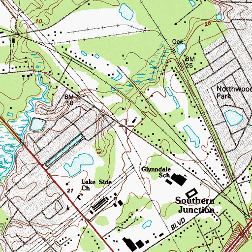 Topographic Map of Trinity Church, GA