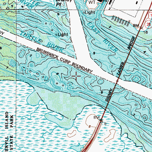 Topographic Map of Turtle River, GA