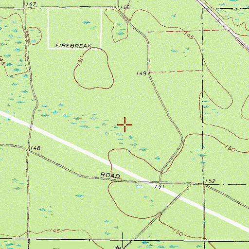 Topographic Map of Waycross State Forest, GA