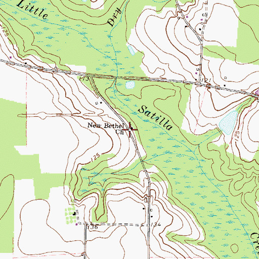Topographic Map of New Bethel Church, GA