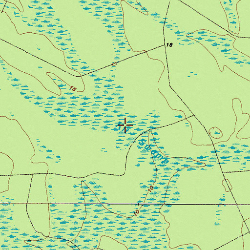 Topographic Map of Kit Swamp, GA