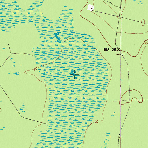 Topographic Map of Bear Bay, GA