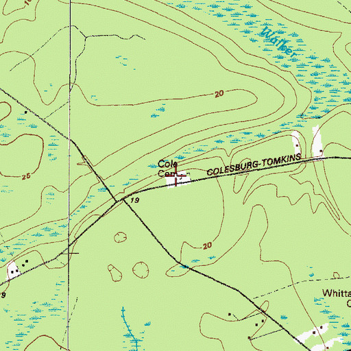 Topographic Map of Cole Cemetery, GA