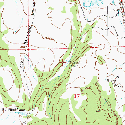 Topographic Map of Otteson Tank, AZ