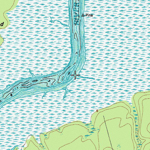 Topographic Map of Simmons Branch, GA