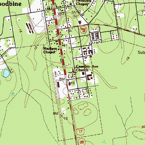 Topographic Map of Camden Street Church, GA