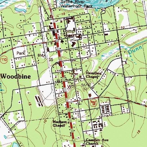 Topographic Map of Hamilton Chapel, GA
