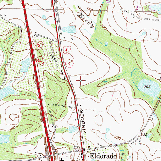 Topographic Map of Fender Post Office (historical), GA