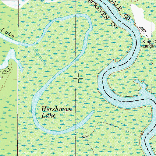Topographic Map of Beaufort Island, GA