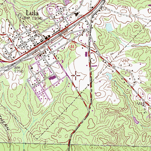 Topographic Map of Bellton, GA