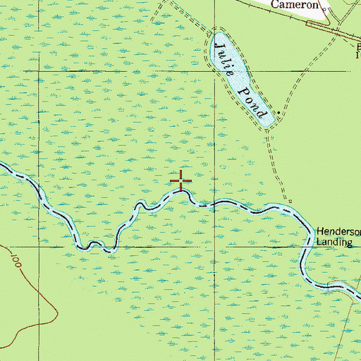 Topographic Map of Hendersons Mill Branch, GA