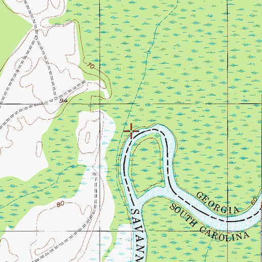 Topographic Map of Joe Ditch, GA