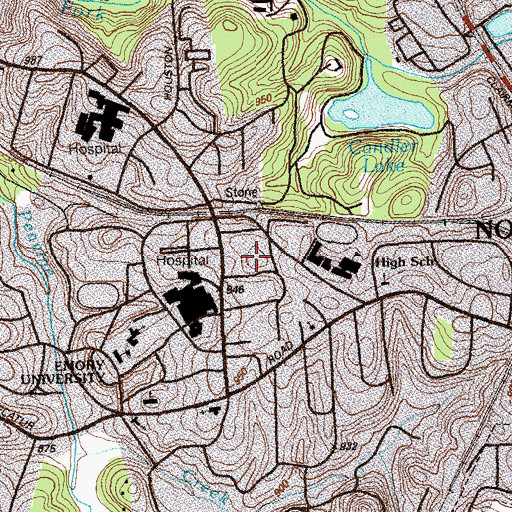 Topographic Map of Aidmore Hospital, GA