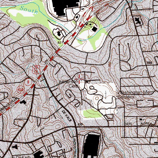Topographic Map of Anderson Cemetery, GA