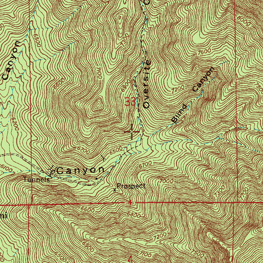 Topographic Map of Oversite Canyon, AZ