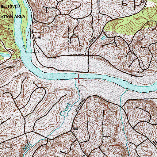 Topographic Map of Ball Mill Creek, GA