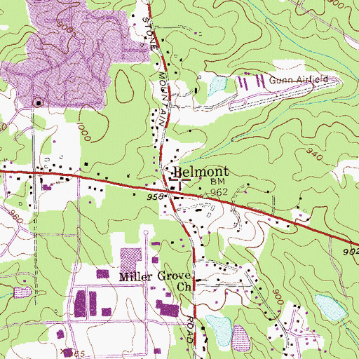 Topographic Map of Belmont, GA
