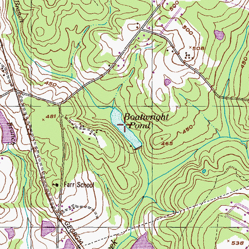 Topographic Map of Boatwright Pond, GA