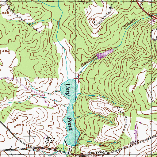 Topographic Map of Boneville Stream, GA