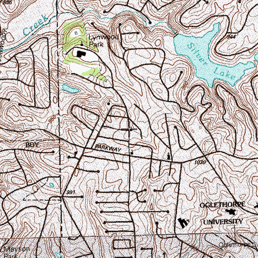 Topographic Map of China Grove Church, GA