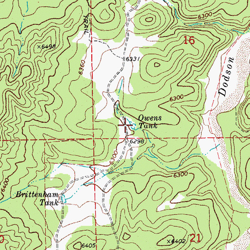 Topographic Map of Owens Tank, AZ