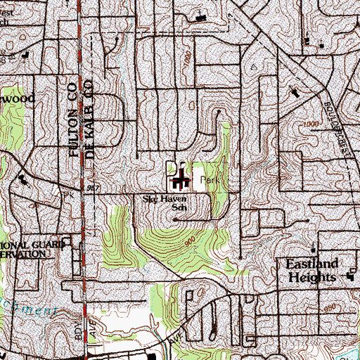 Topographic Map of Sky Haven Elementary School, GA