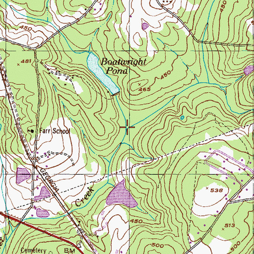 Topographic Map of Danley Branch, GA