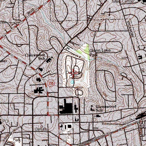 Topographic Map of Decatur Cemetery, GA