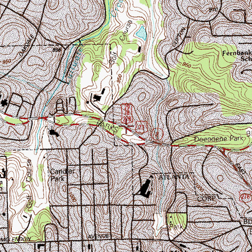 Topographic Map of Dellwood Park, GA