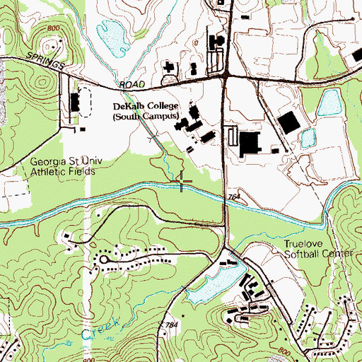 Topographic Map of Doolittle Creek, GA