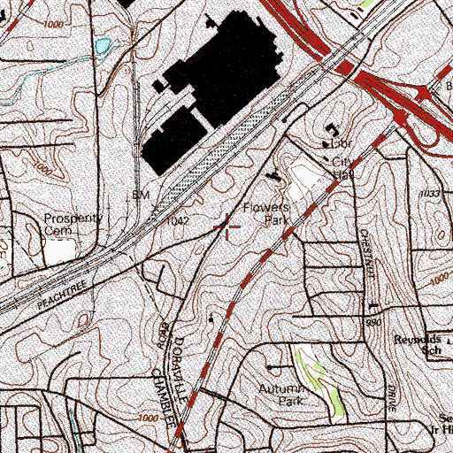 Topographic Map of Doraville, GA