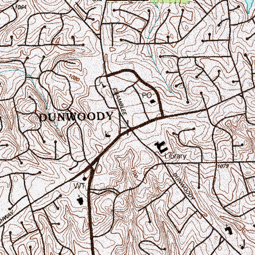 Topographic Map of Dunwoody, GA