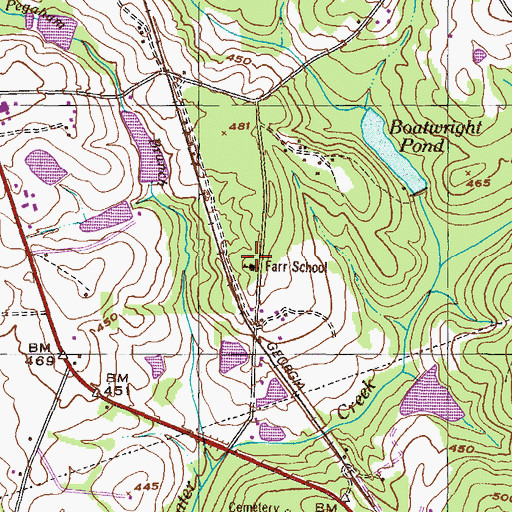 Topographic Map of Farr School, GA