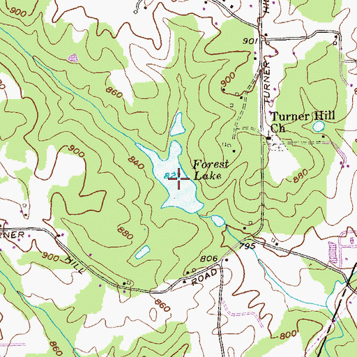 Topographic Map of Forest Lake, GA