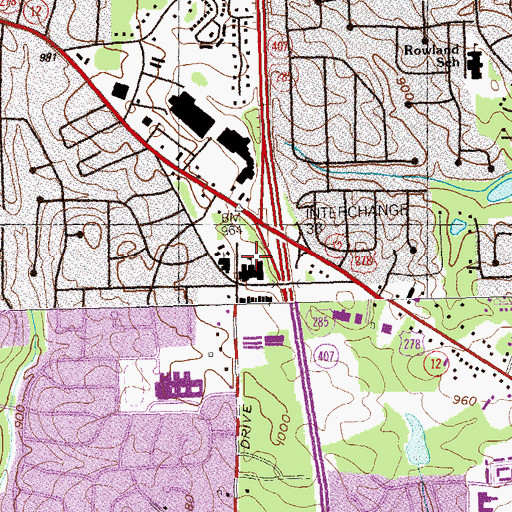 Topographic Map of Glen Haven Elementary School, GA