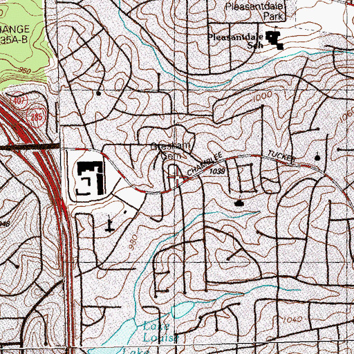 Topographic Map of Gresham Cemetery, GA