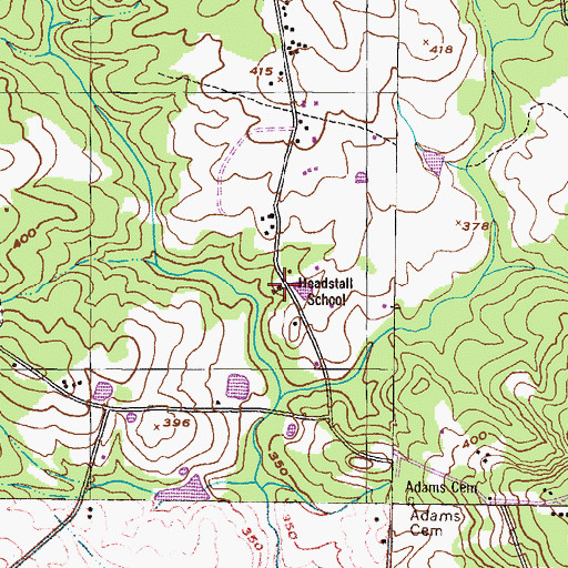 Topographic Map of Headstall School, GA