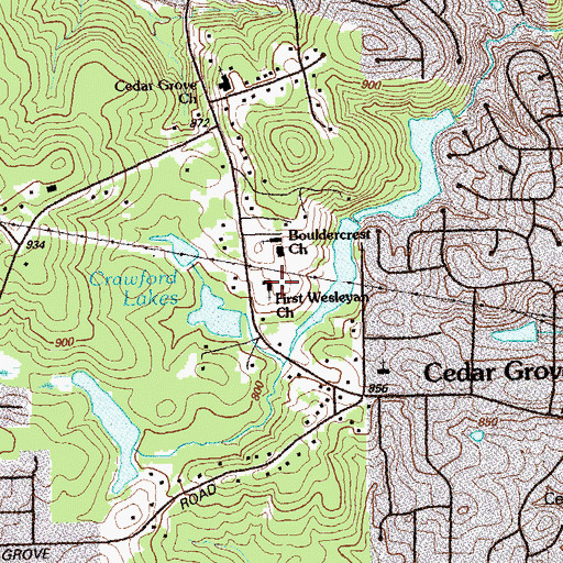 Topographic Map of Hopewell Church, GA