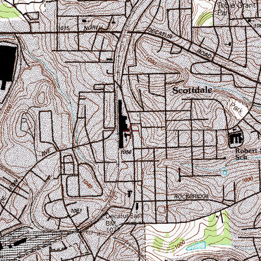 Topographic Map of Ingleside Church, GA