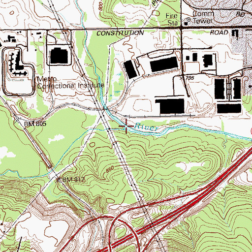 Topographic Map of Intrenchment Creek, GA