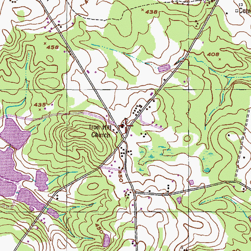 Topographic Map of Iron Hill Church, GA