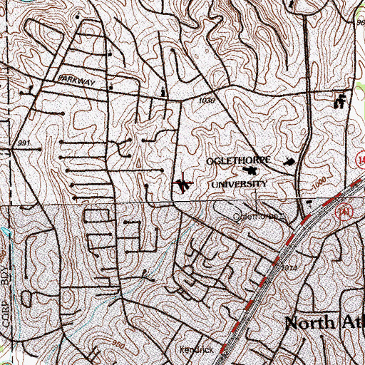 Topographic Map of Jim Cherry School, GA